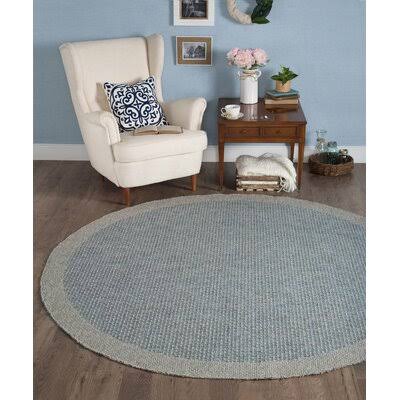 Ahders Power Loom Gray/Blue Rug Winston Porter Rug Size: Round 73