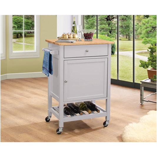 Acme Hoogzen Kitchen Cart Natural Gray