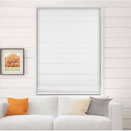 Arlo Blinds Thermal Room Darkening Cordless Fabric Roman Shades, Color White, Size 40 inchw x 60 inchh, Size 40W x 60H