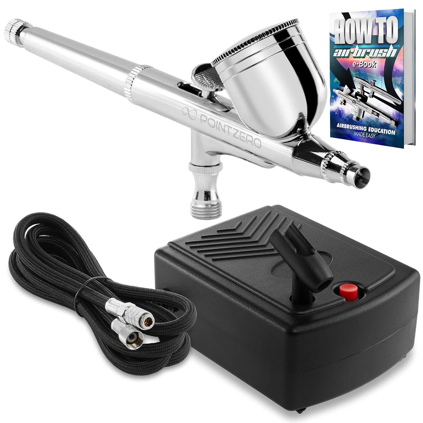 Pointzero Multi-Purpose Dual-Action Airbrush Set - Mini Compressor Kit