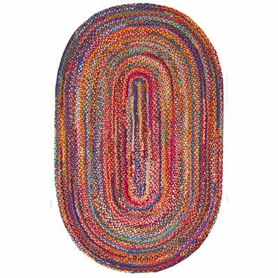 Waterford Handmade Braided Cotton Multicolor Area Rug Zipcode Design Rug Size  Oval 8 x 11