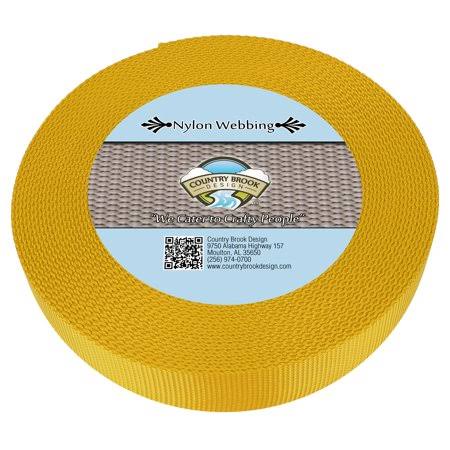 Country Brook Design 1 1/2 inch Gold Heavy Nylon Webbing, Adult Unisex, Size 50 Yards