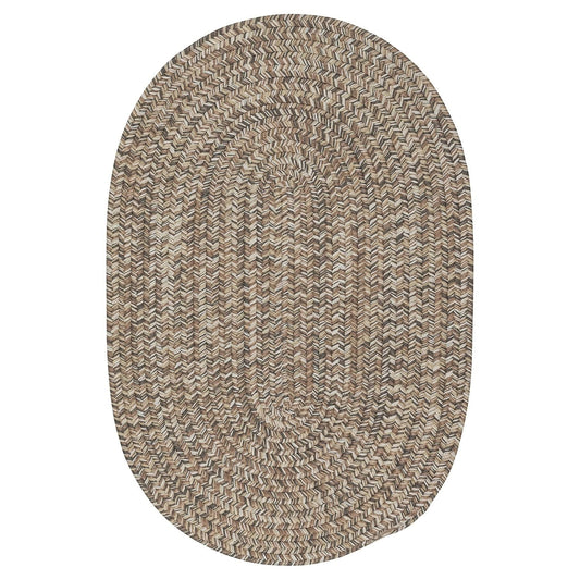 Farmstand Rustic Braided Tweed Oval Area Rug - 2 x 3 Oval - Driftwood