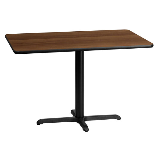 Flash Furniture 30 x 45 Rectangular Walnut Laminate Table Top with 22 x 30 Table Height Base