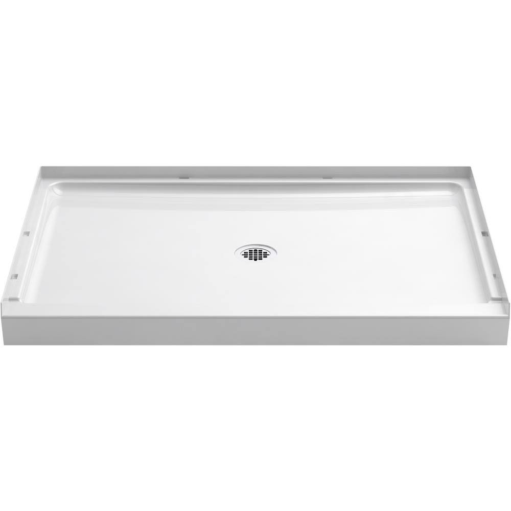 Sterling 48 in. x 34 in. Single-Threshold Shower Base with Center Drain in White, White Finish