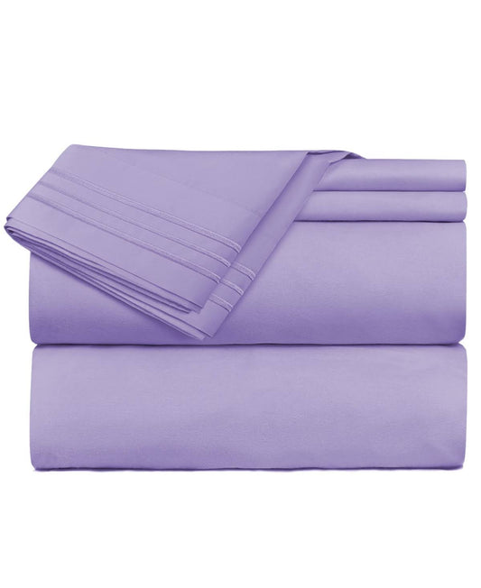 Clara Clark Premier 1800 Series Deep Pocket 4 pc. Sheet Set, California King - Lavender