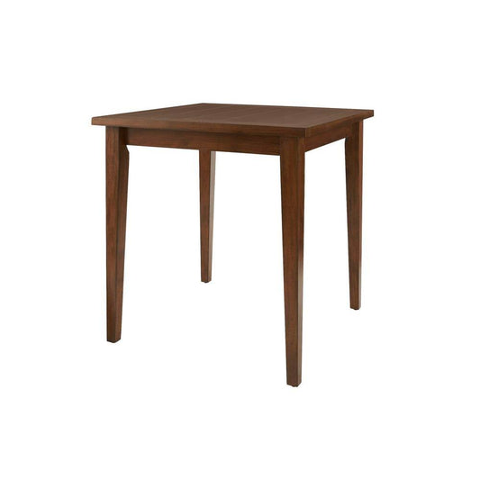 StyleWell Walnut Finish Wood Square Bar Table for 4 (36 in. D x 36 in. H)