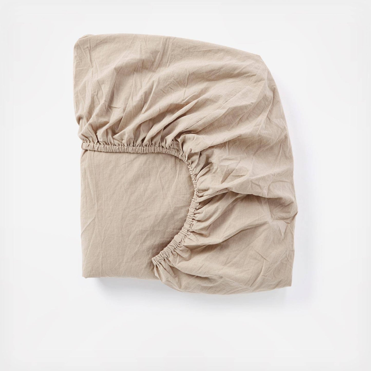 Coyuchi | Organic Crinkled Percale Fitted Sheet Full Hazel Chambray