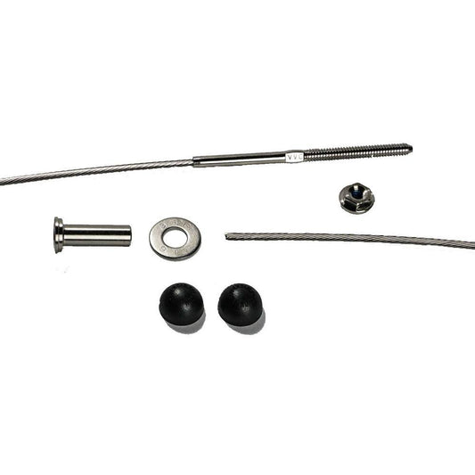 Vistaview CableTec - 1/8 inch Stainless Steel Cable Railing Assembly Kit - 40 Foot with Black Caps, Size 40-Feet