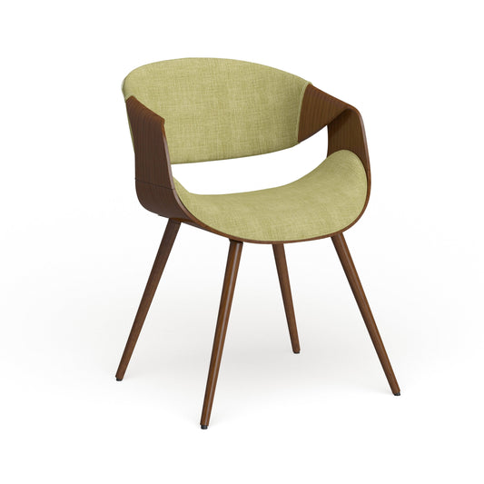 Carson Carrington Skibby Walnut Wood and Fabric Mid-Century Dining Chair (Green)