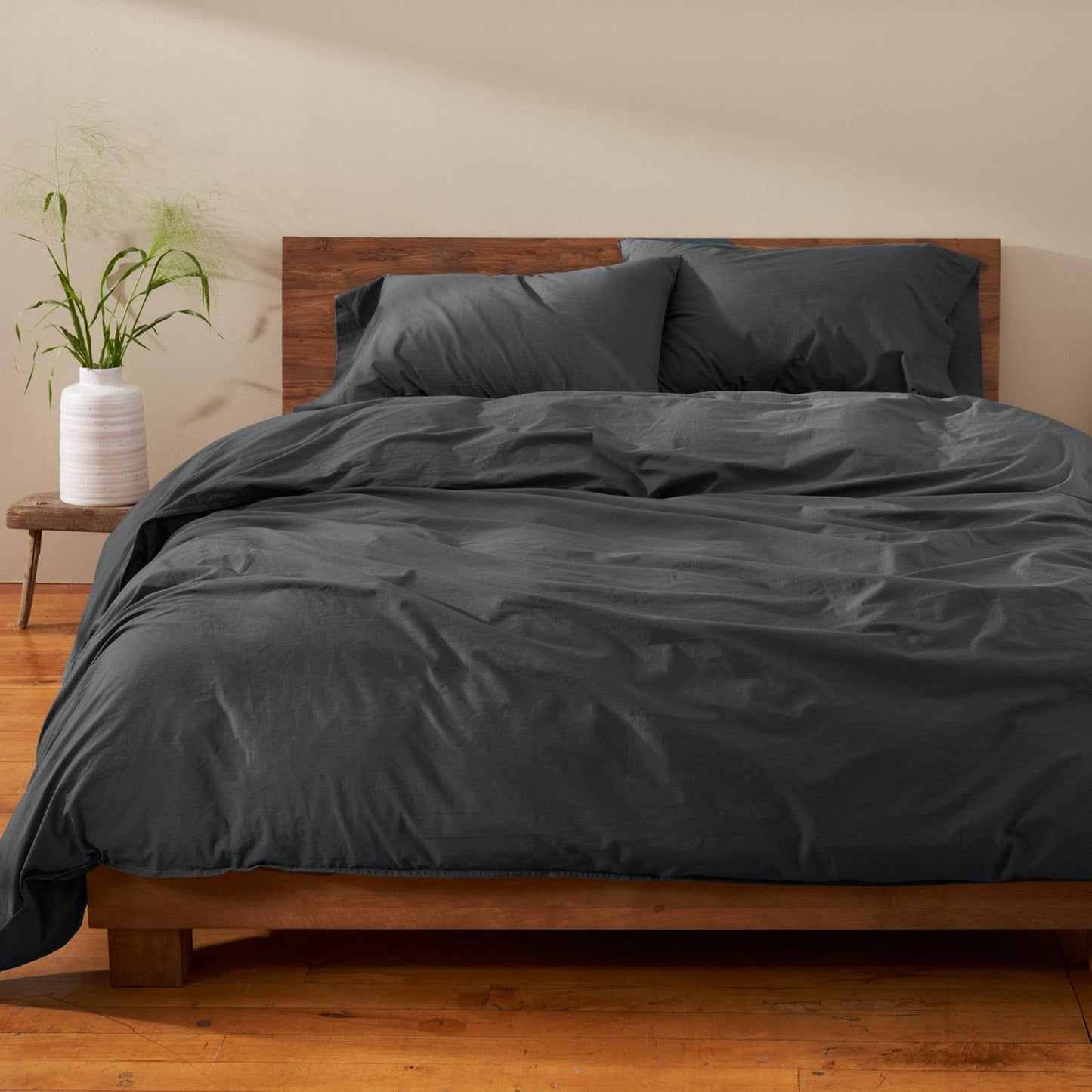 Coyuchi | Organic Crinkled Percale Duvet Cover King Shadow