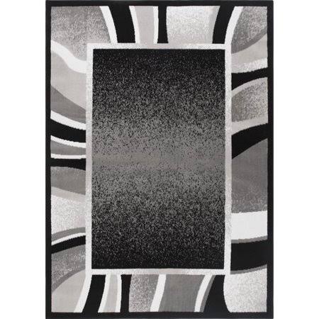 Ebern Designs Bear Black/Gray Area Rug, Size  Rectangle 52 inch x 74 inch