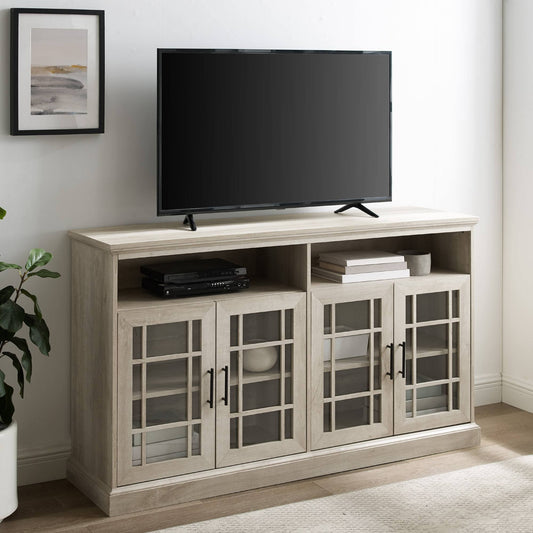 Ellen Transitional 4 Door Windowpane TV Stand for TVs Up to 65