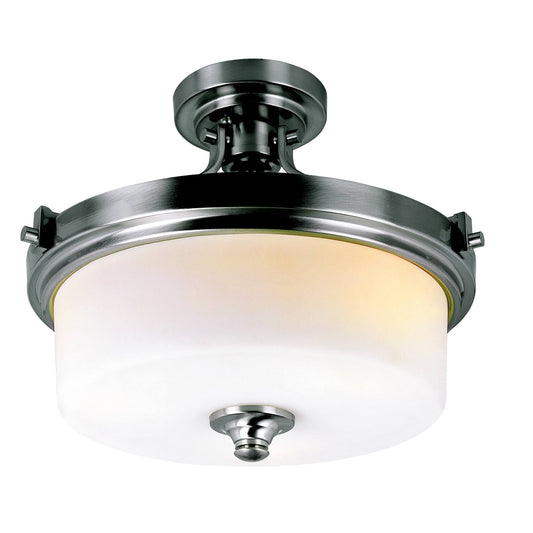 Trans Globe 7925 BN 3 Light Semi-Flush-Mount in Brushed Nickel