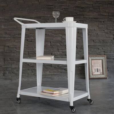 Pham 3-Tiered Metal Frame Bar Cart Williston Forge Frame Color: White