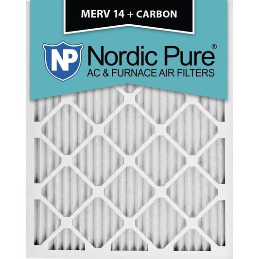 16x24x1 Pleated Air Filters MERV 14 Plus Carbon Qty 24