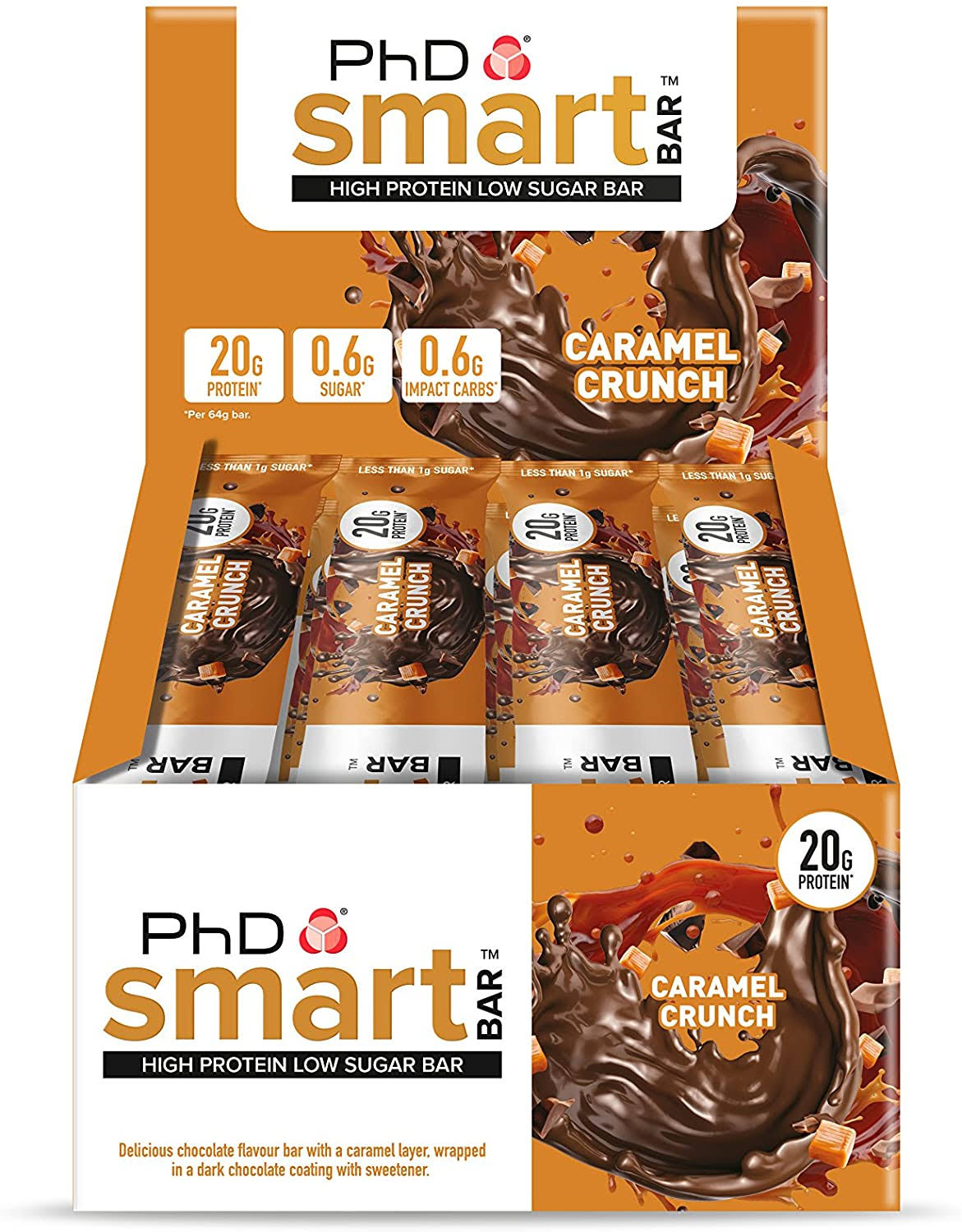 PhD Smart Bar 12 x 64 G Caramel Crunch