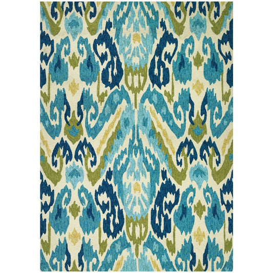 Couristan Covington Delfina/Azure-Lemon 5ft.6in x 8ft. Rug