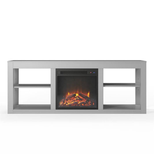 Ameriwood Home Parsons Electric Fireplace TV Stand Dove Gray