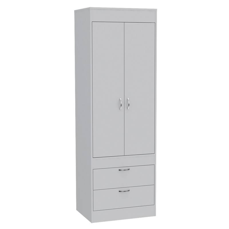 Tuhome Lisboa 2 Drawer 2 Door Armoire in White - CLB4757