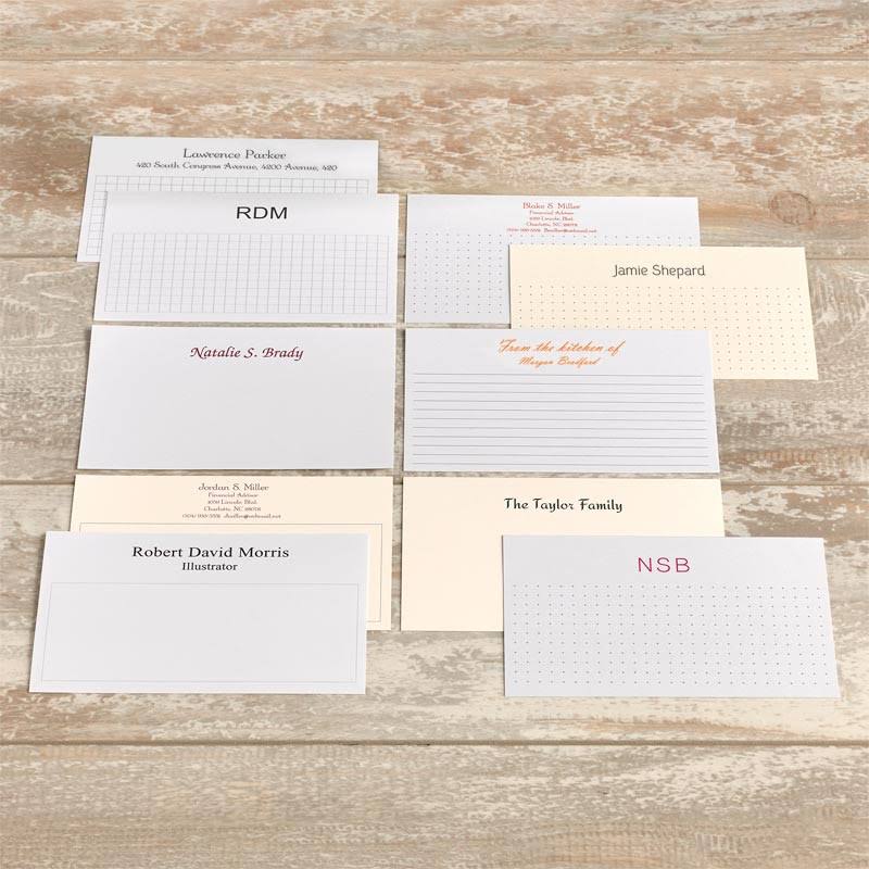 Personalized 3 x 5 Horizontal Note Cards Set of 250