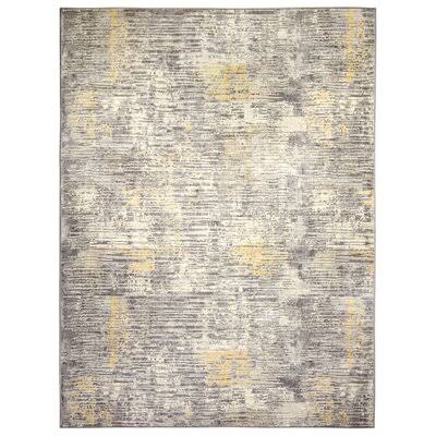 Borger Abstract Gray/Yellow Area Rug Mercury Row Rug Size  Rectangle 710