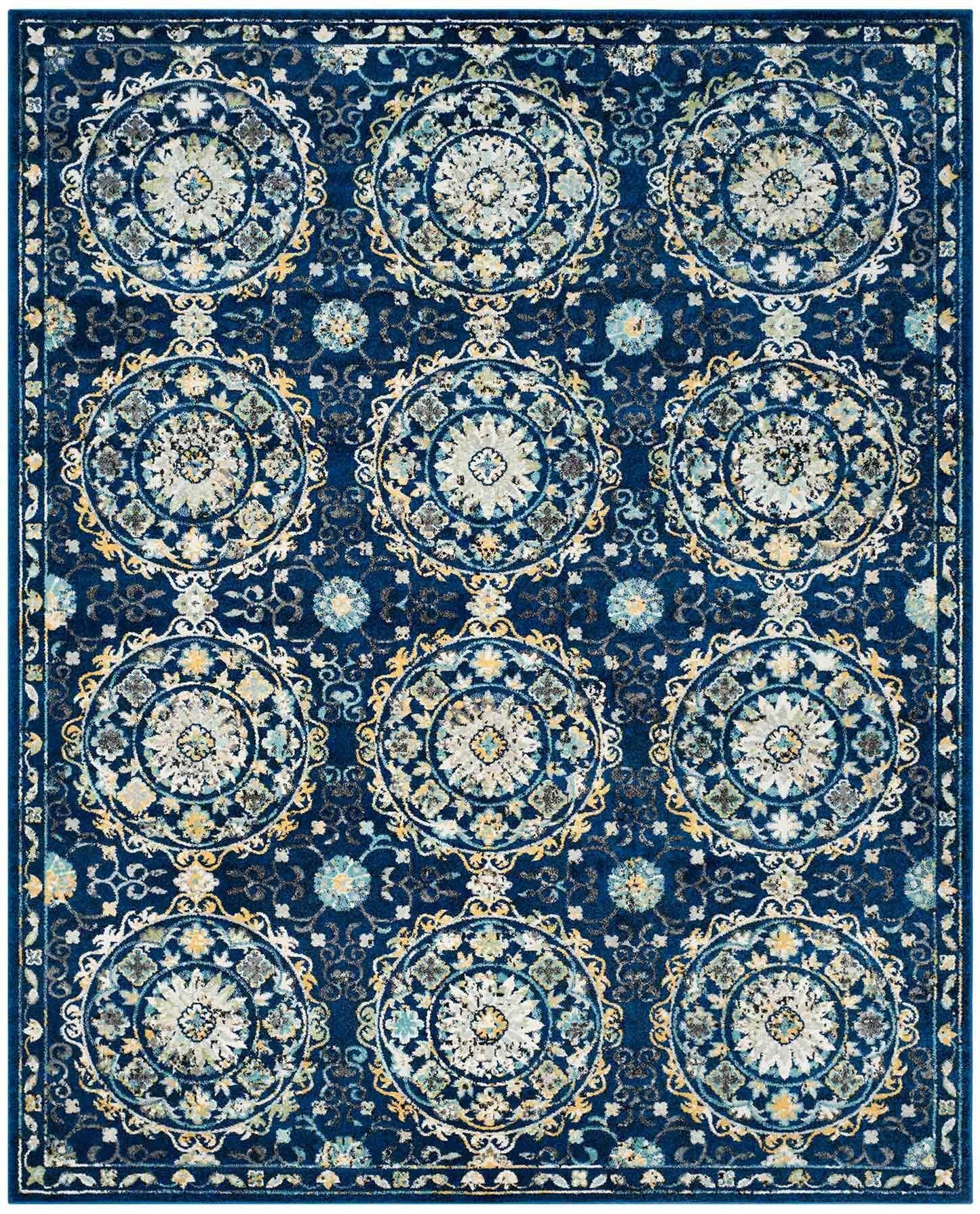 Safavieh Evoke EVK252A Navy - Ivory 9 x 12 Area Rug