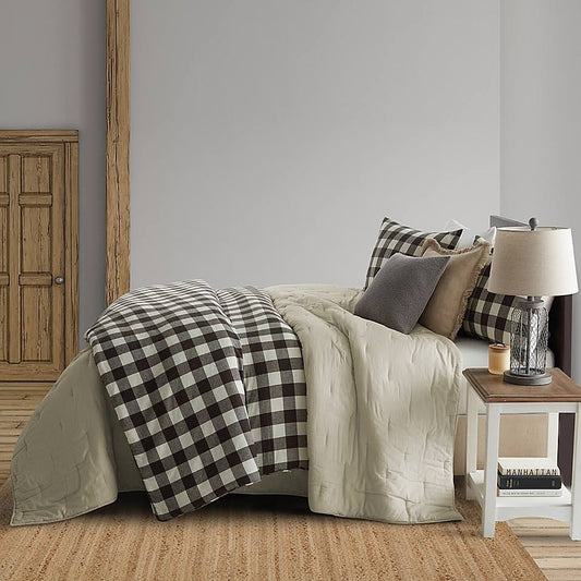 Bee Willow Home Mini Check King Coverlet in Cream