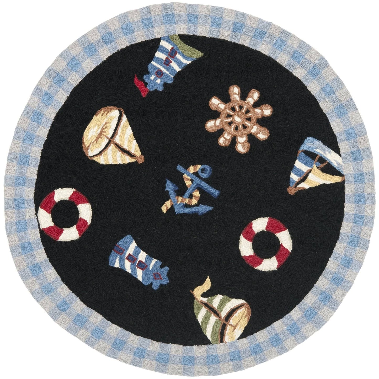 Safavieh Chelsea HK239B Area Rug - Black, Size  4 x 4 Round