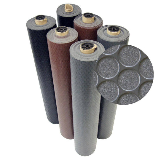 Rubber-Cal Coin-Grip Anti-Slip Rolled Rubber Mat - Brown 120 x 48 in.