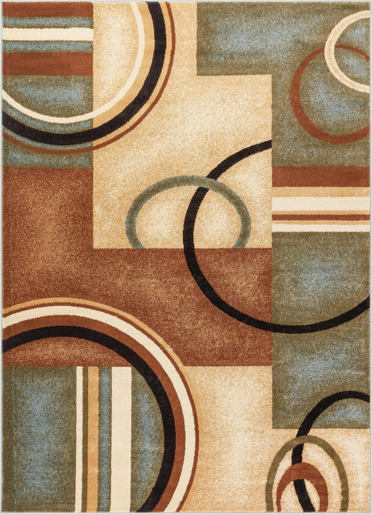 Well Woven 547862 Arcs Shapes Modern Runner Rug Light Blue - 2 ft. 3 in. x 7 ft. 3 in.