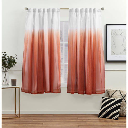 ATI Home Crescendo Lined Blackout Hidden Tab Curtain Panel Pair - 52x63 - Mecca Orange