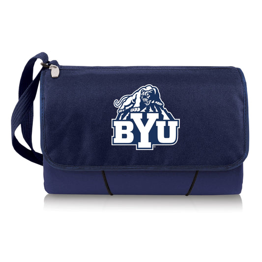 Picnic Time BYU Cougars Blanket Tote (Navy)