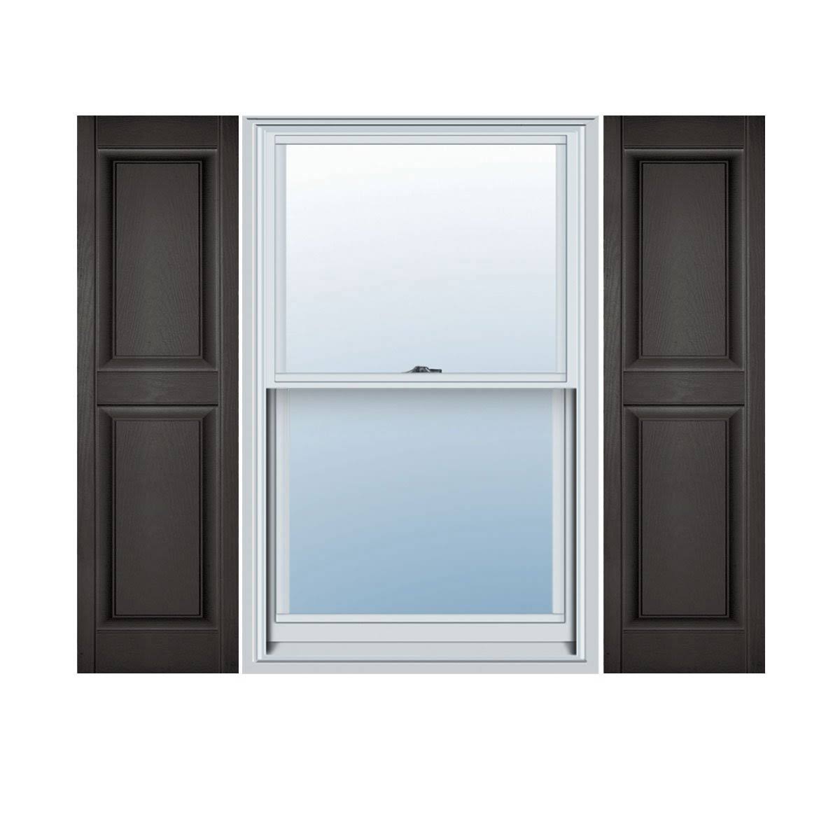 Ekena Millwork LP2S14X07100TG Lifetime Vinyl Standard Two Equal Raised Panel Shutters, 14 3/4