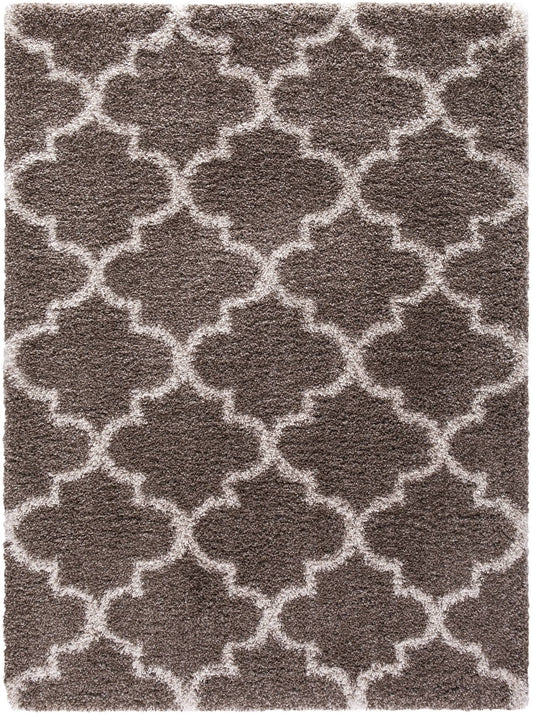 Concord Global Ocean Marrakech Trellis Shag Rug - Light Brown - 8x10 ft