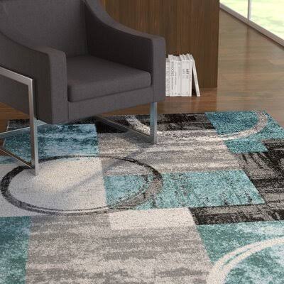 Fanton Abstract Gray/Blue Area Rug Wrought Studio Rug Size: Rectangle 2 x 3