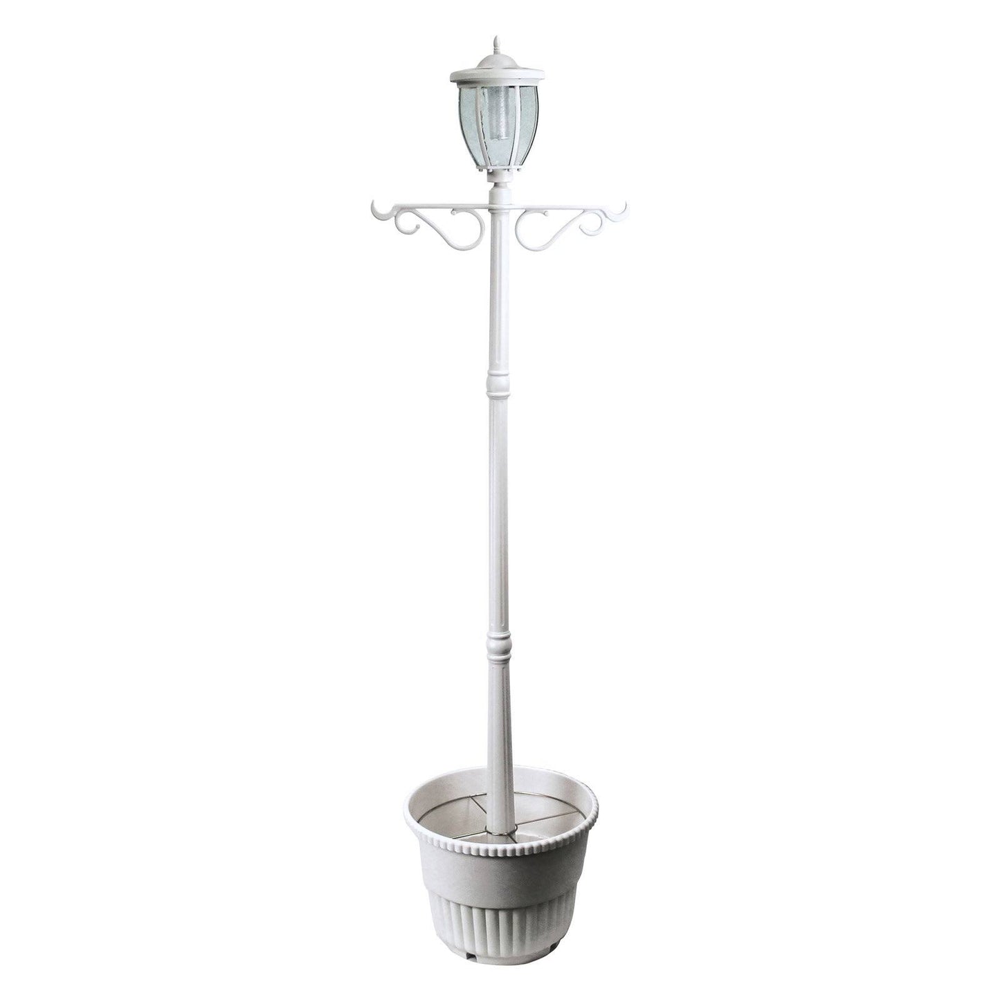 Sun-Ray Kenwick Solar Lamp Post and Planter - White