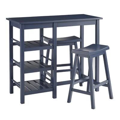 Adelais 2 - Person Counter Height Dining Set Winston Porter Color Blue