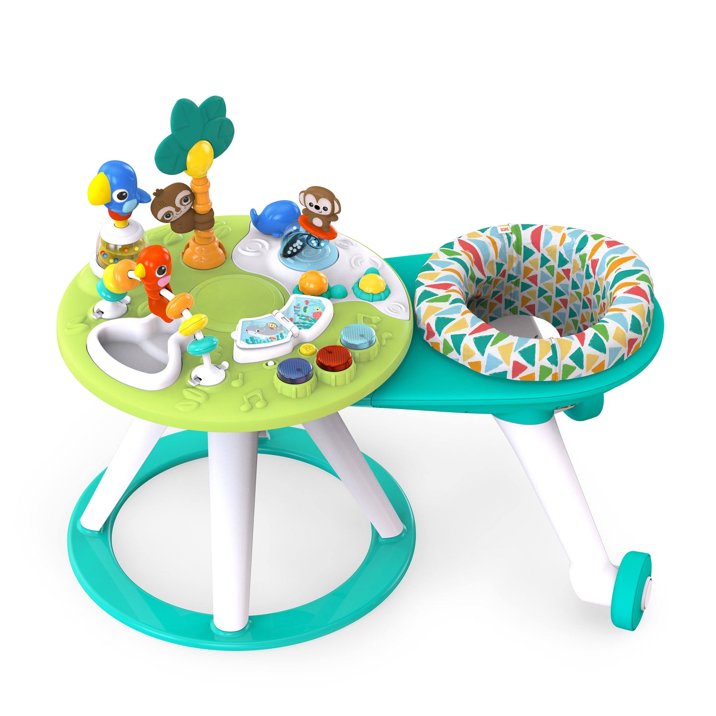 Bright Starts Around We Go 2-in-1 Walk-Around Activity Center Table, Tropic Cool