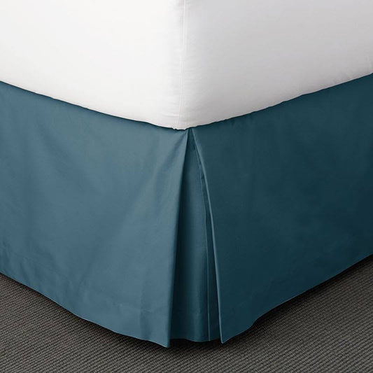 Company Cotton Sateen 14 in. Drop Bed Skirt - Blue Stone, Size Full | The Company Store