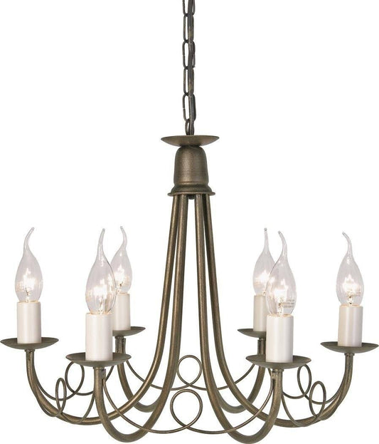 Elstead Minster 6 Light Chandelier Black / Gold Chandelier Lighting