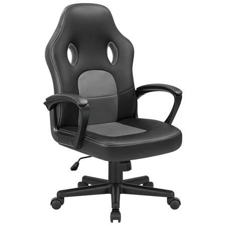 Walnew Mid Back PU Leather Gaming Chair Ergonomic Computer Gaming Chair Office Chair with Armrests, Gray