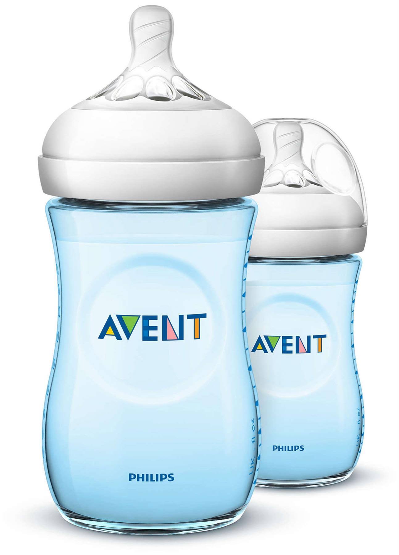 Avent Natural Bottles - 260ml/9oz - 2pk - Blue