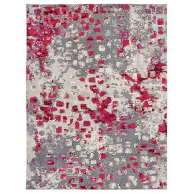 Poff Abstract Red Area Rug Wrought Studio Rug Size  Rectangle 12 x 15