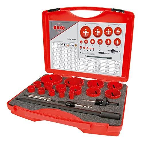 Ruko 106318 Bi-Metal Hole Saw Kit Premium, 19 Pieces