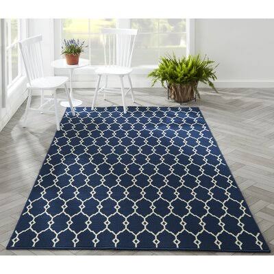 Yepez Ivory/Navy Indoor/Outdoor Area Rug Breakwater Bay Rug Size: Rectangle 710