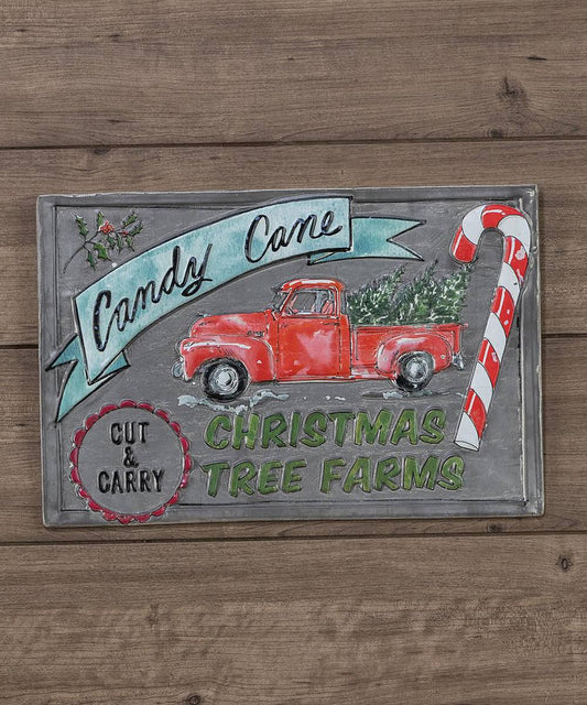 Ragon House Candy Canes Christmas Trees Sign