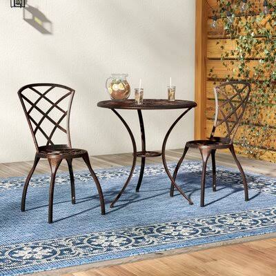 Charlton Home Hearst 3 Piece Bistro Set