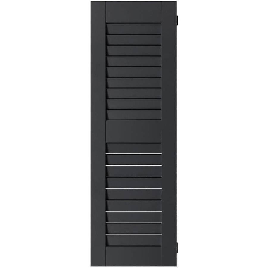 Ekena Millwork RWL18X060BLW Exterior Real Wood Western Red Cedar Open Louvered Shutters (Per Pair), Black, 18