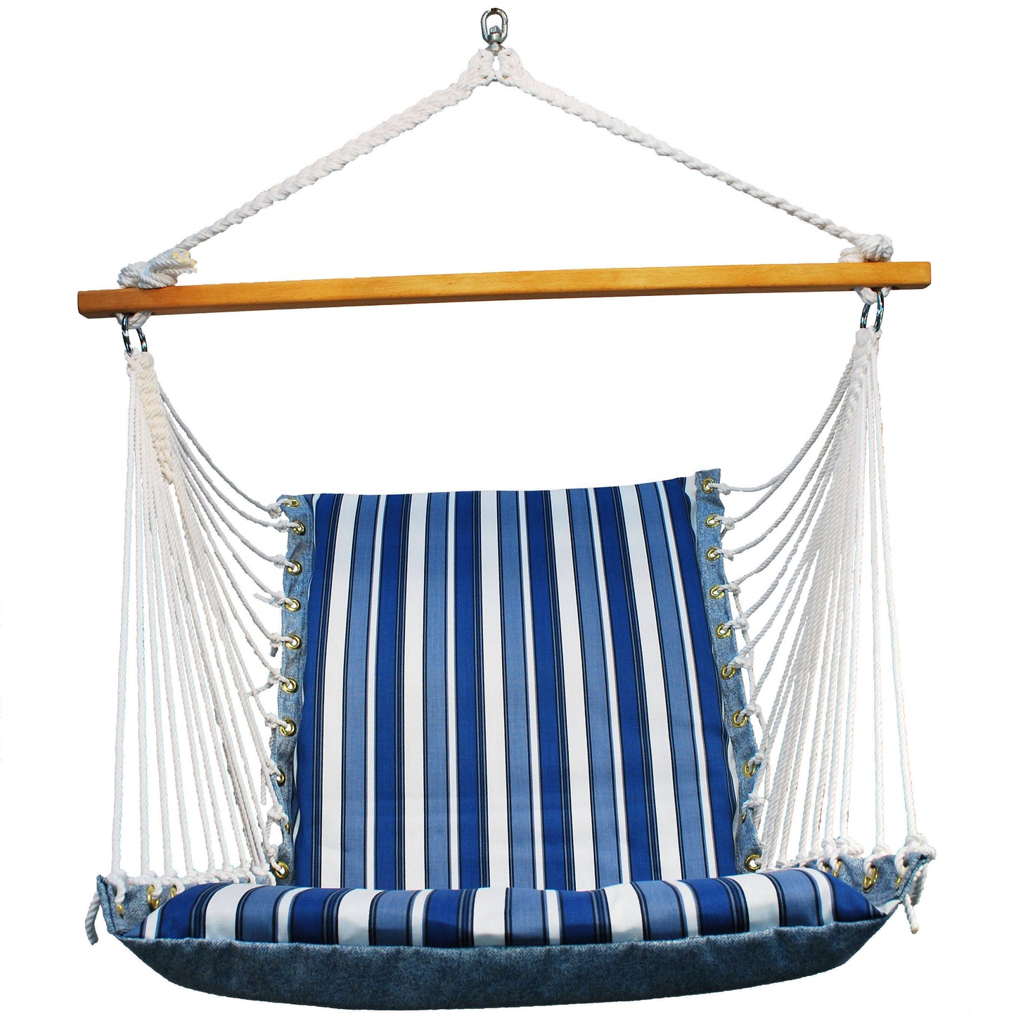 Algoma Tropical Palm Blue Stripe Soft Comfort Cushion Hanging Chair